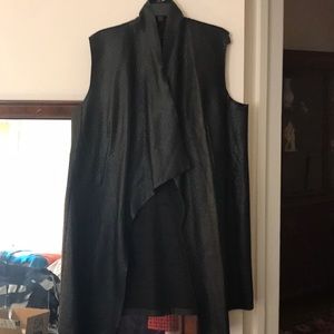 Elie Tahari faux leather long duster